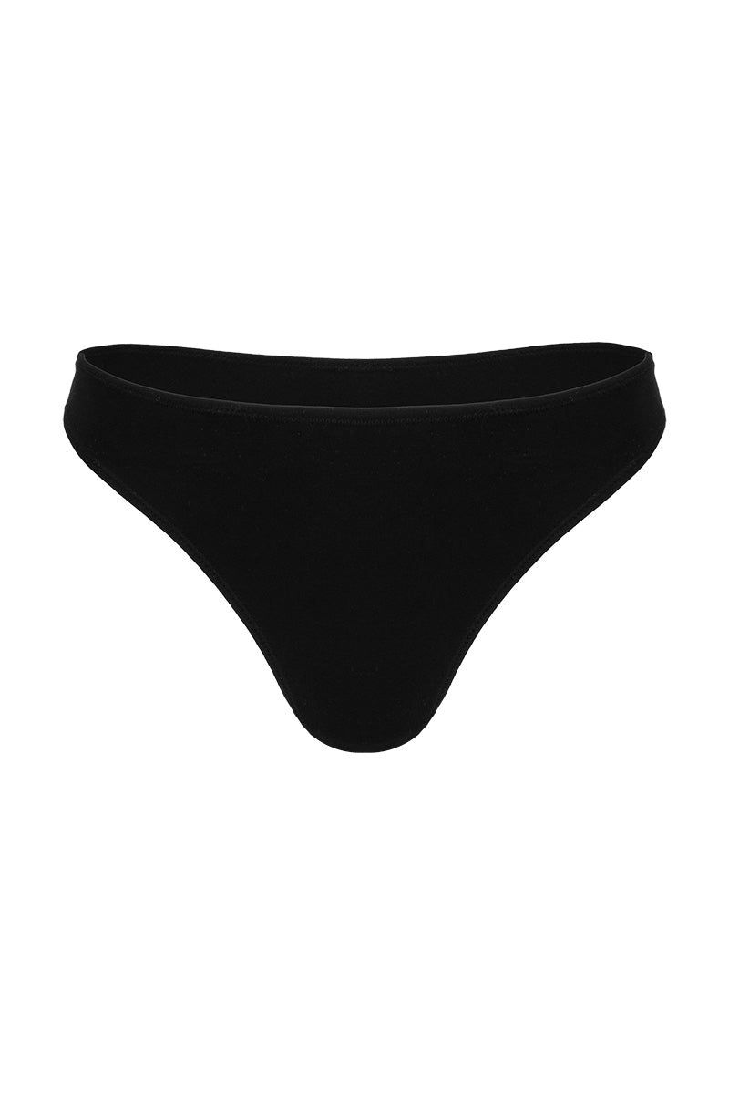 Basic Cotton Black Thong