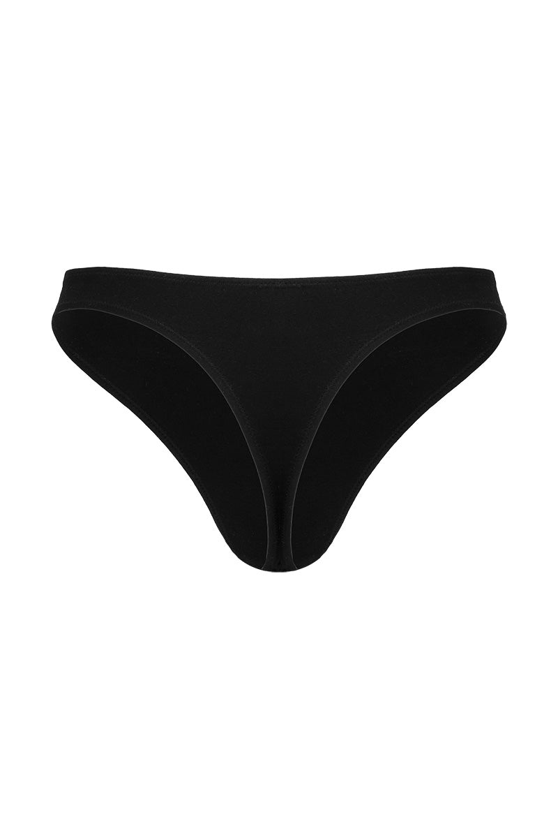 Basic Cotton Black Thong