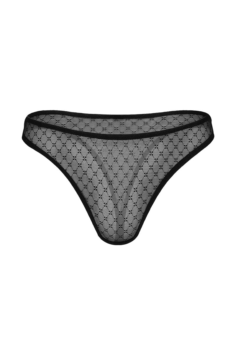 Basic Black Bow Thong