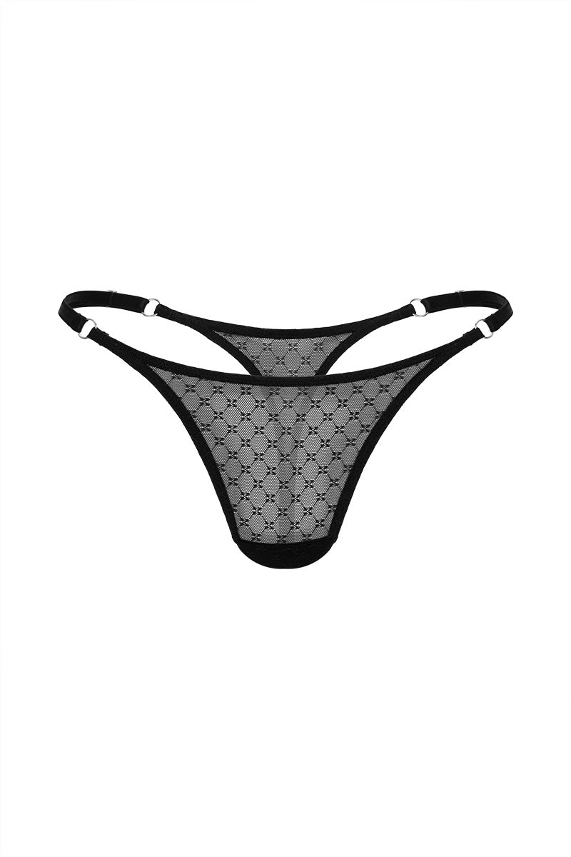 Black Bow Mini Thong