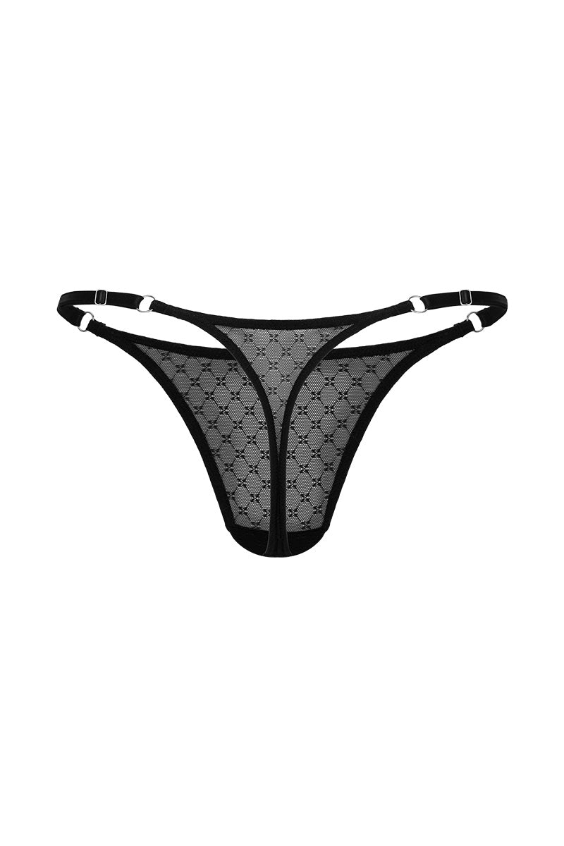 Black Bow Mini Thong