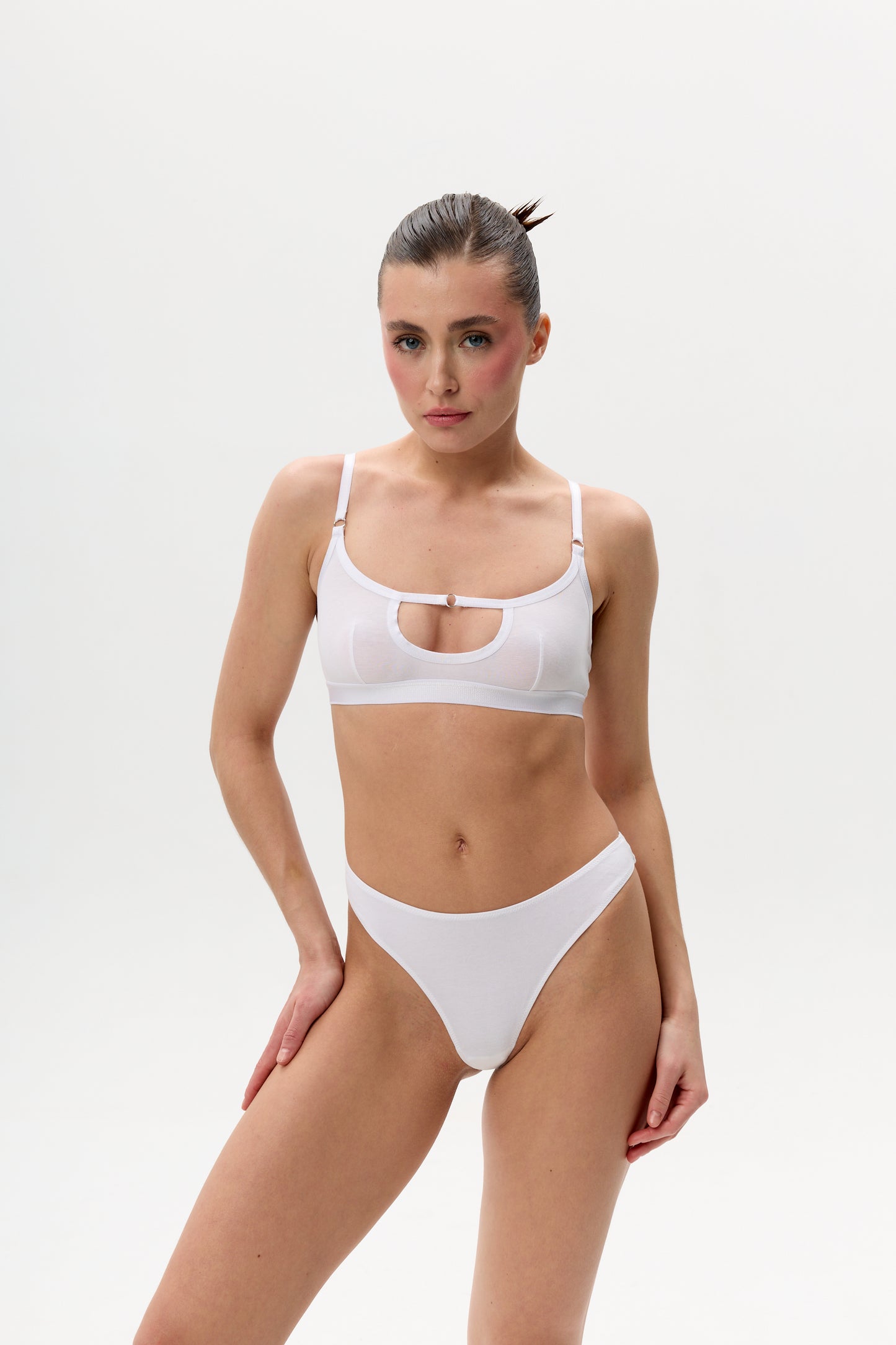 Basic Cotton White Thong
