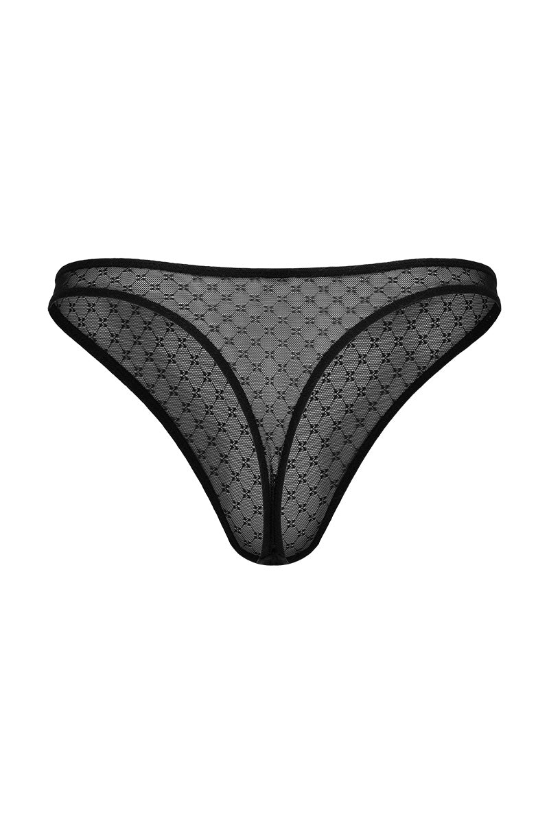 Basic Black Bow Thong