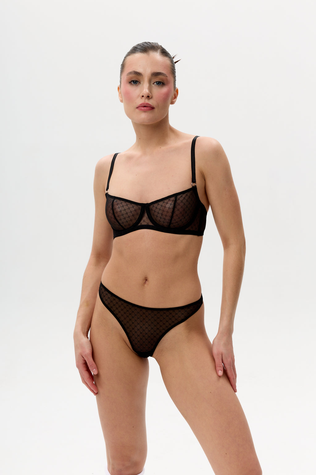 Basic Black Bow Thong
